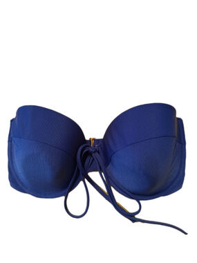 Shade & Shore Ribbed Royal Blue Strapless Bikini Top NWOT